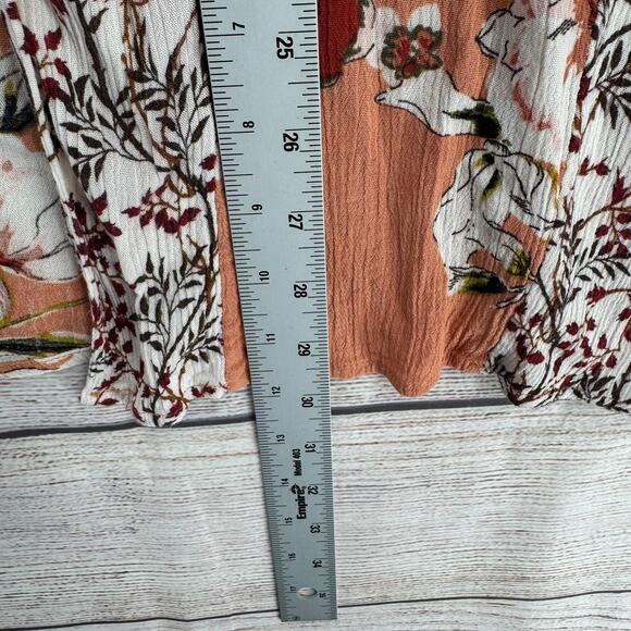 Umgee USA Floral Open Front Kimono Womens S/M Pink White Red - Picture 10 of 10